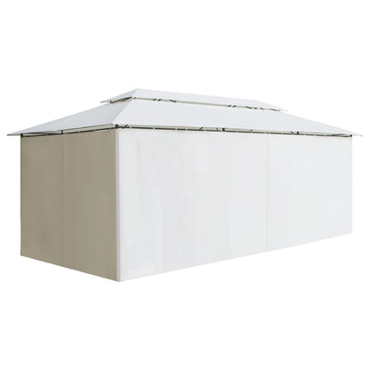 Pavillon mit Vorhängen 600x298x270 cm Weiß 180g/m²