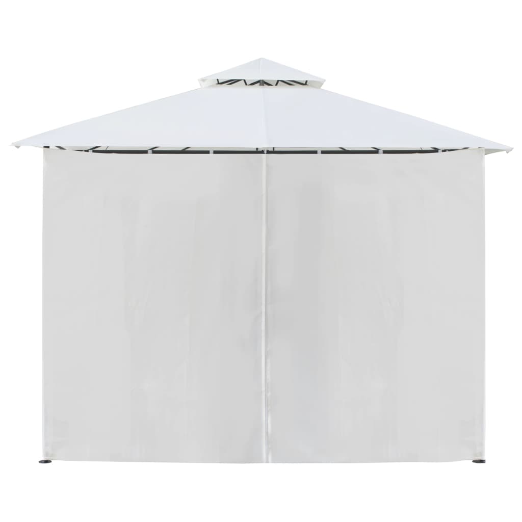 Pavillon mit Vorhängen 600x298x270 cm Weiß 180g/m²