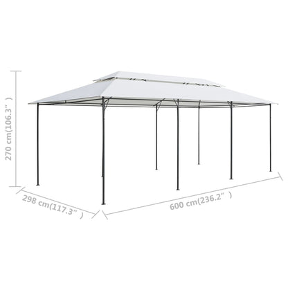 Pavillon mit Vorhängen 600x298x270 cm Weiß 180g/m²