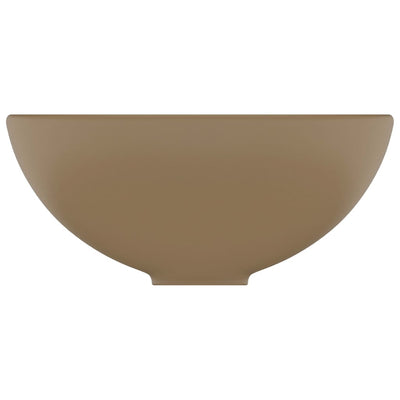 Luxus-Waschbecken Rund Matt Creme 32,5x14 cm Keramik