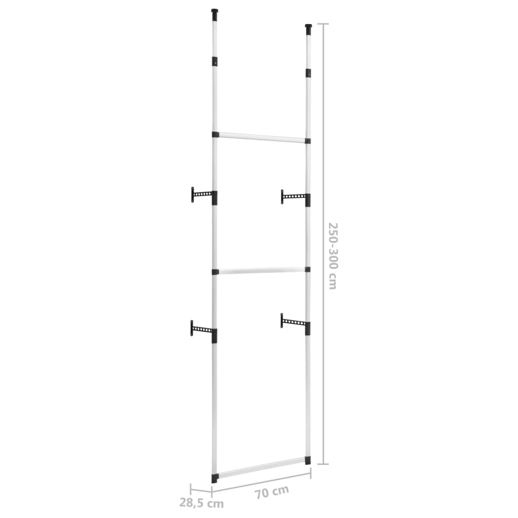 Teleskop-Garderobe mit Stangen Aluminium