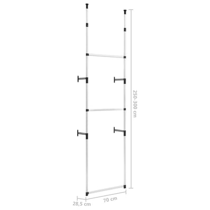 Teleskop-Garderobe mit Stangen Aluminium