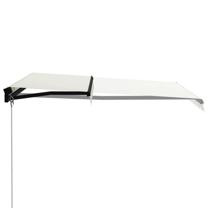 Markise Manuell Einziehbar mit LED 300x250 cm Creme