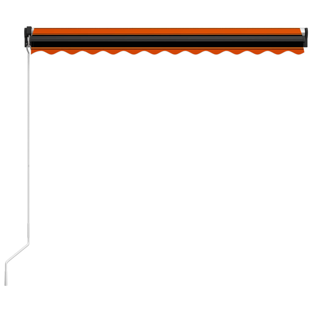 Markise Manuell Einziehbar LED 350x250 cm Orange & Braun