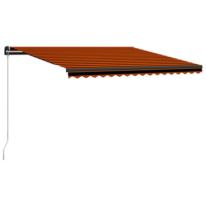 Markise Manuell Einziehbar mit LED 450x300 cm Orange & Braun