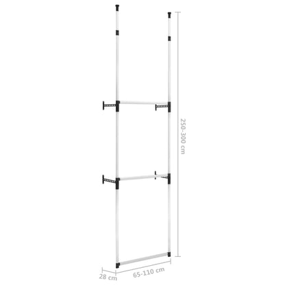 Teleskop-Garderobe mit Stangen Aluminium