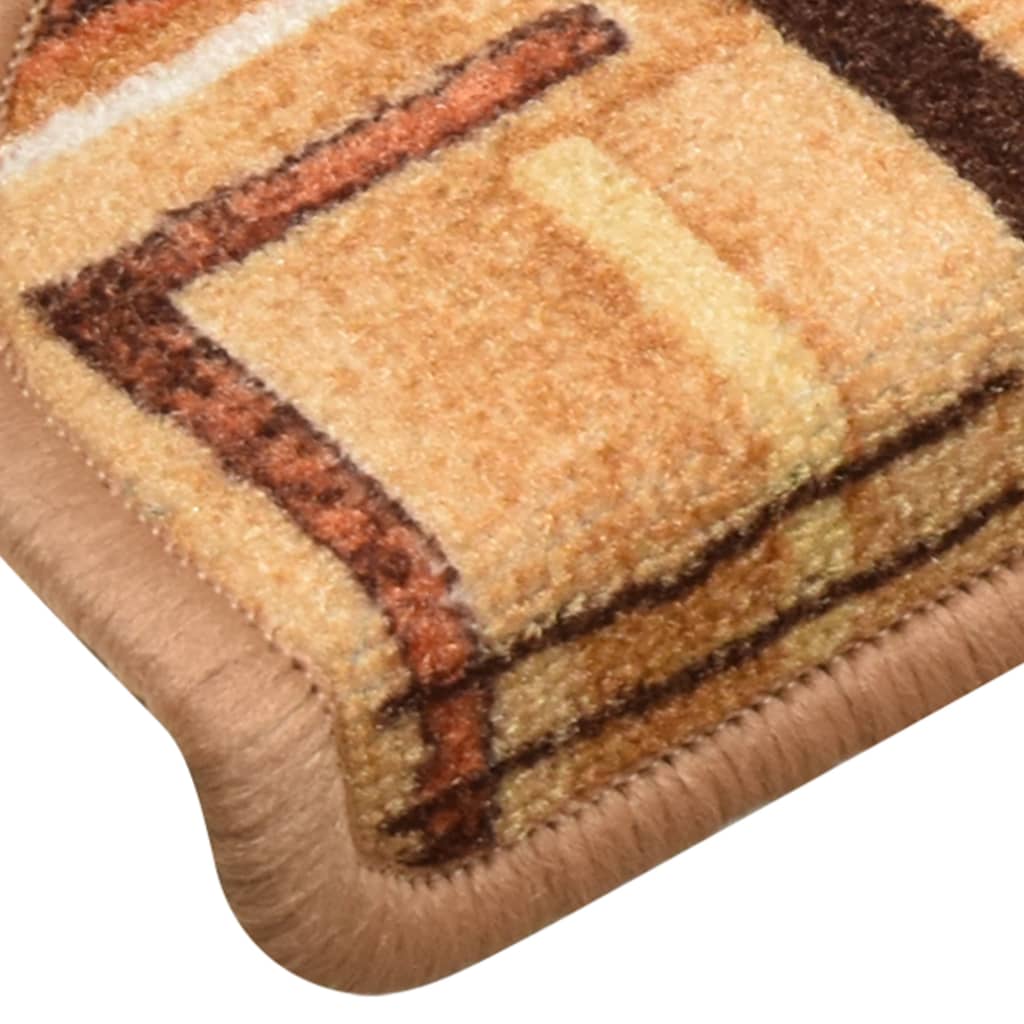 Treppenmatten Selbstklebend 15 Stk. Beige 65x21x4 cm