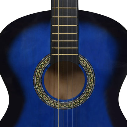 Klassikgitarre für Anfänger mit Tasche Blau 4/4 39"