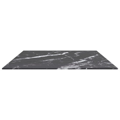 Tischplatte Schwarz 100x62 cm 8 mm Hartglas in Marmoroptik