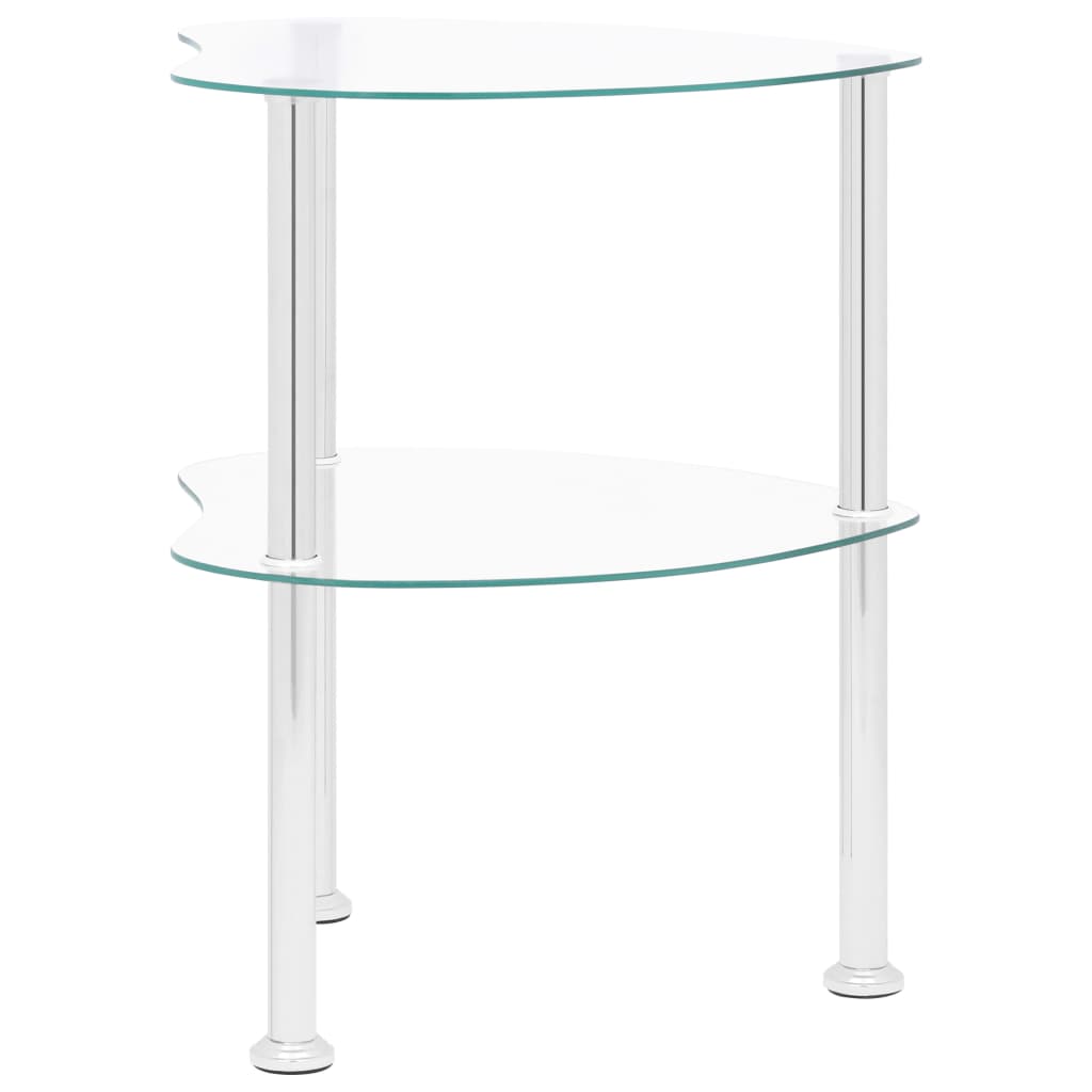 Beistelltisch mit 2 Ablagen Transparent 38x38x50 cm Hartglas