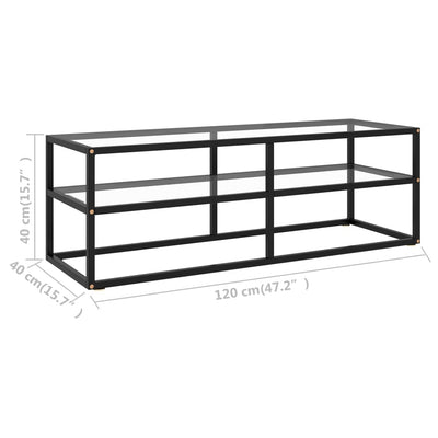 TV-Schrank Schwarz mit Hartglas 120x40x40 cm