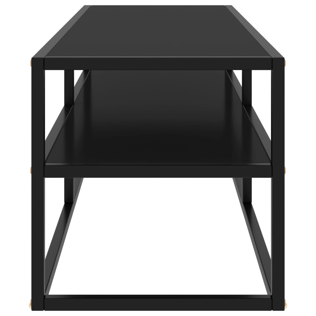 TV-Schrank Schwarz mit Schwarzem Hartglas 120x40x40 cm