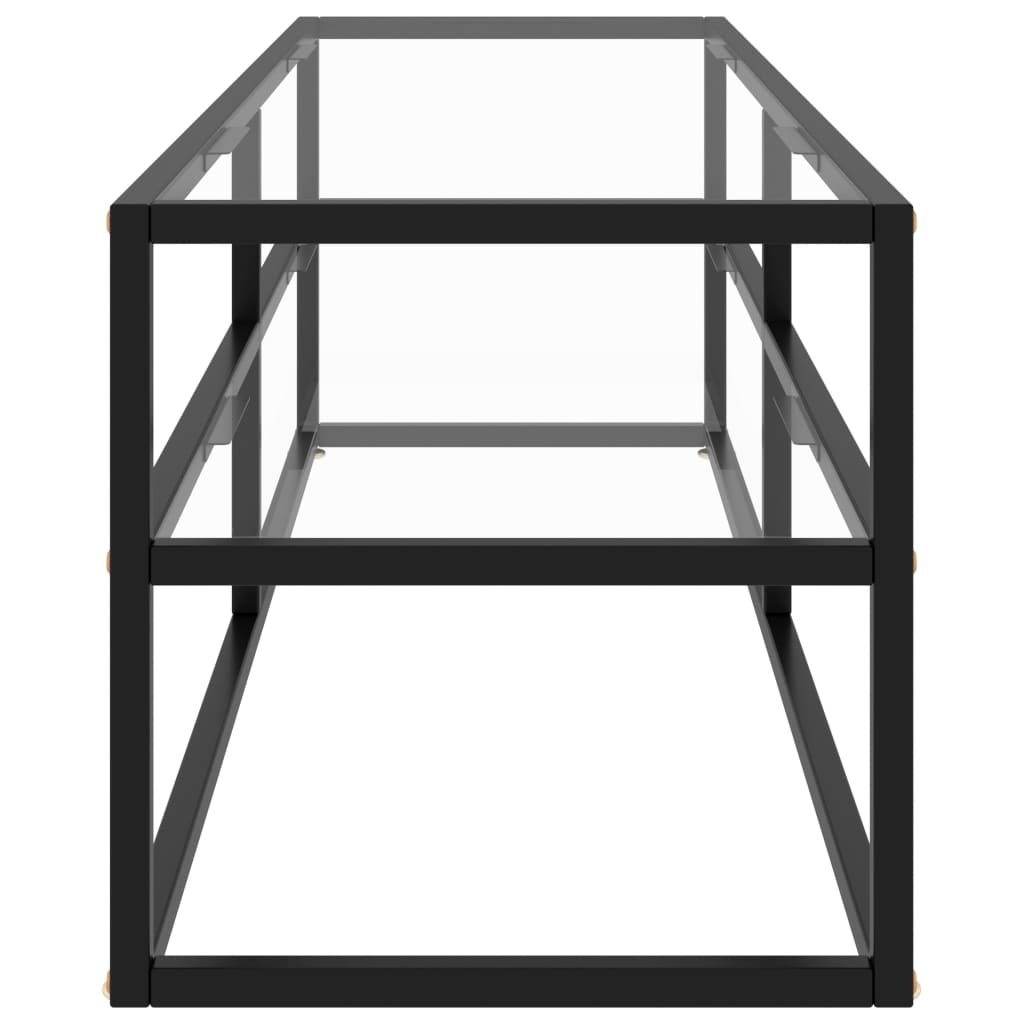 TV-Schrank Schwarz mit Hartglas 140x40x40 cm