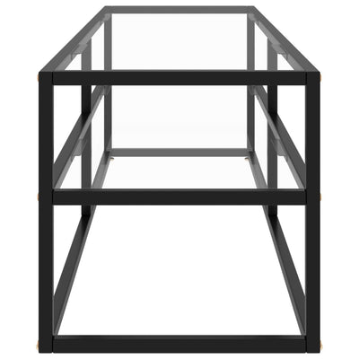 TV-Schrank Schwarz mit Hartglas 140x40x40 cm