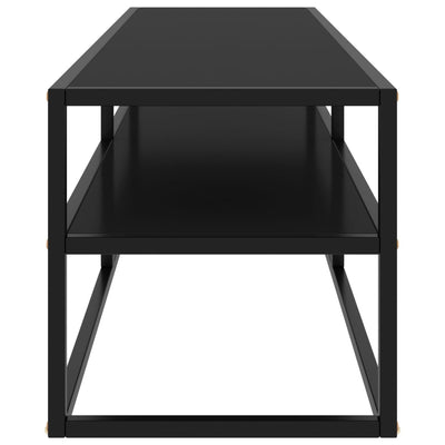 TV-Schrank Schwarz mit Schwarzem Hartglas 140x40x40 cm