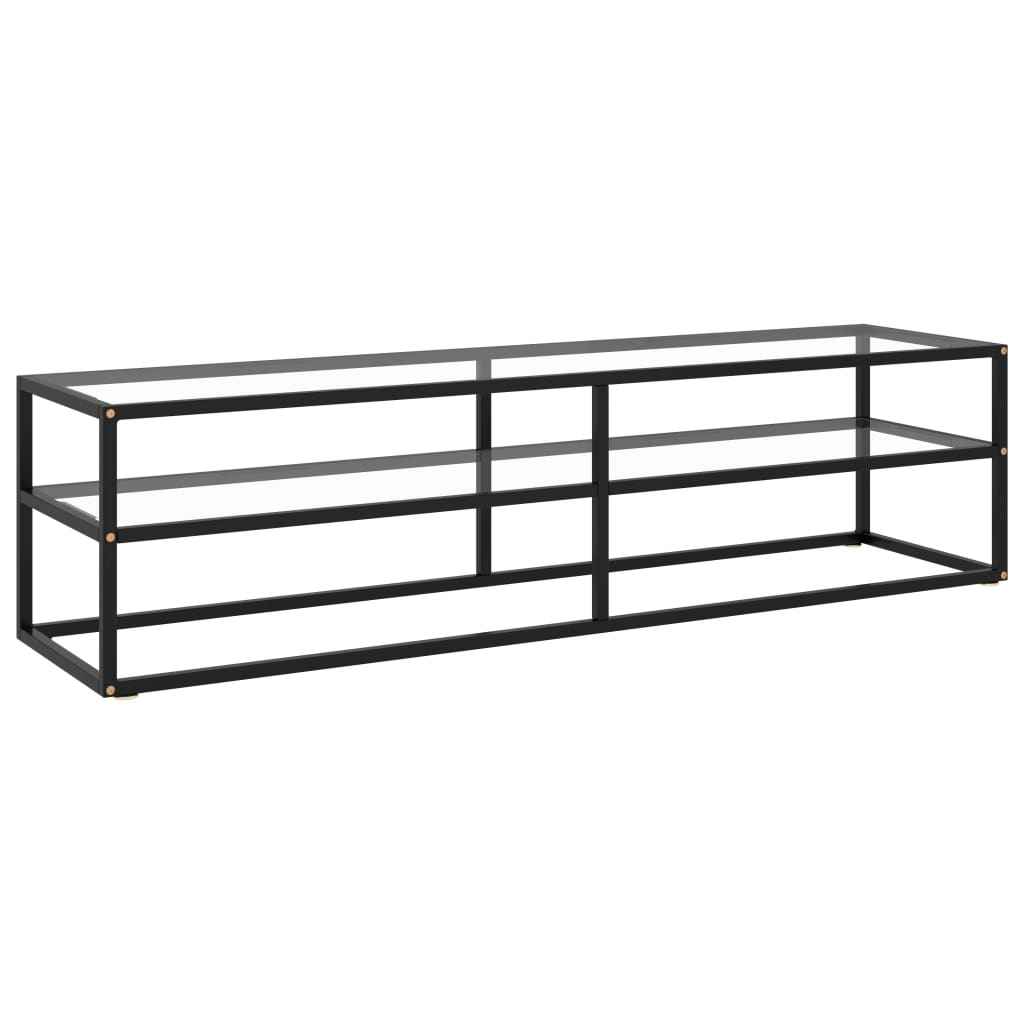 TV-Schrank Schwarz mit Hartglas 160x40x40 cm