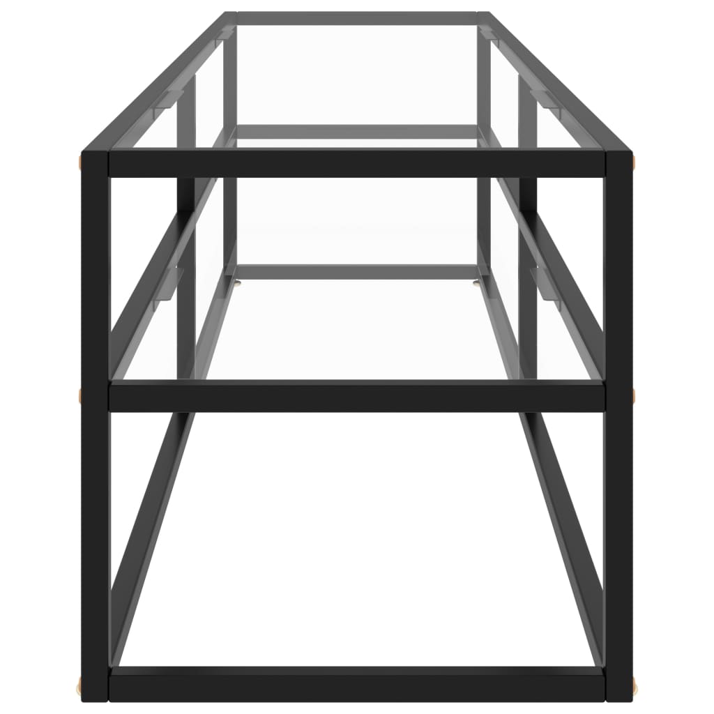 TV-Schrank Schwarz mit Hartglas 160x40x40 cm