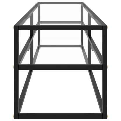 TV-Schrank Schwarz mit Hartglas 160x40x40 cm