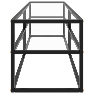 TV-Schrank Schwarz mit Hartglas 160x40x40 cm