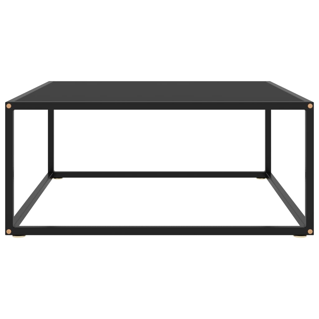 Couchtisch Schwarz mit Schwarzem Glas 80x80x35 cm