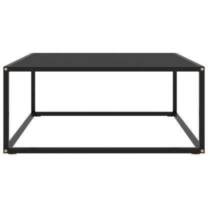 Couchtisch Schwarz mit Schwarzem Glas 80x80x35 cm