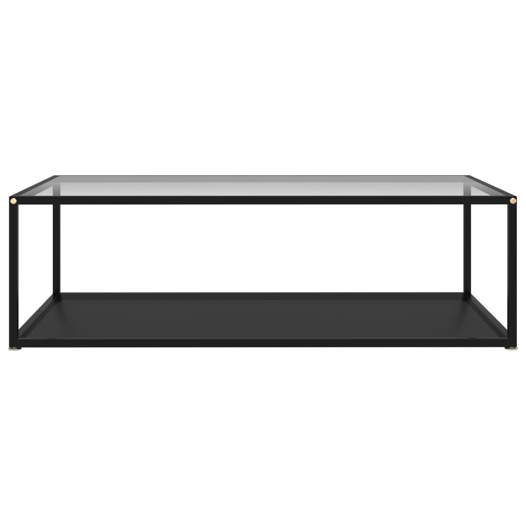 Couchtisch Transparent und Schwarz 120x60x35 cm Hartglas