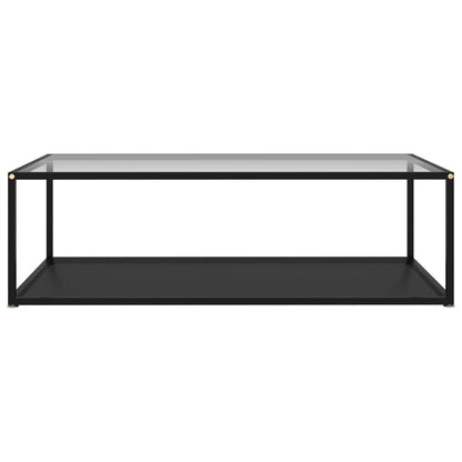 Couchtisch Transparent und Schwarz 120x60x35 cm Hartglas