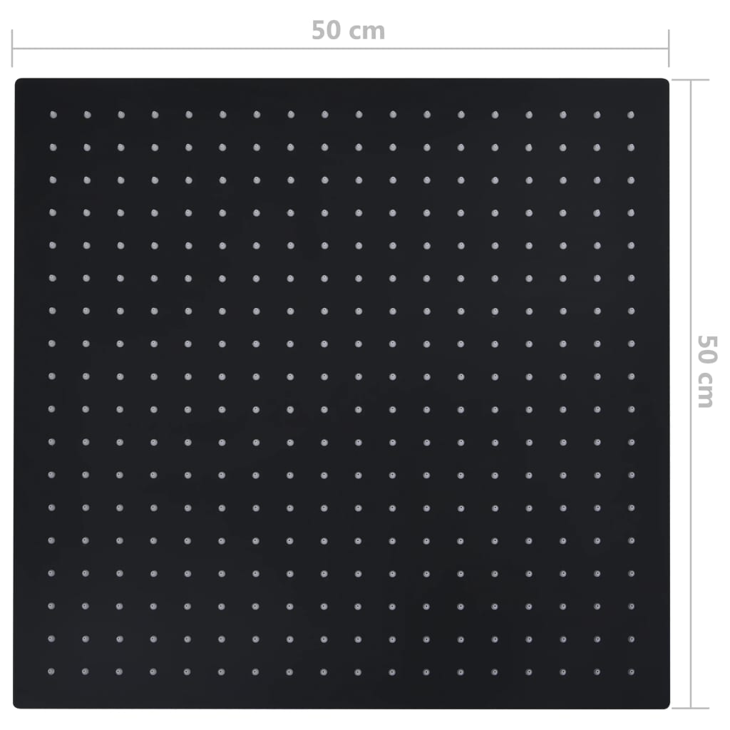 Regenbrause Edelstahl 50x50 cm Quadrat Schwarz