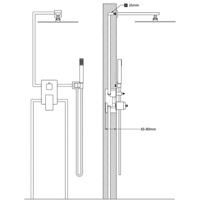 Duschsystem Edelstahl 201 Golden