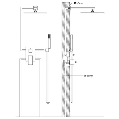 Duschsystem Edelstahl 201 Silbern