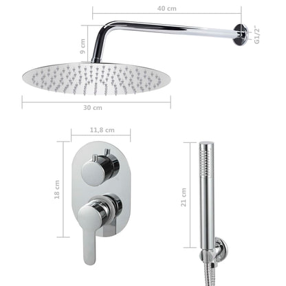 Duschsystem Edelstahl 201 Silbern