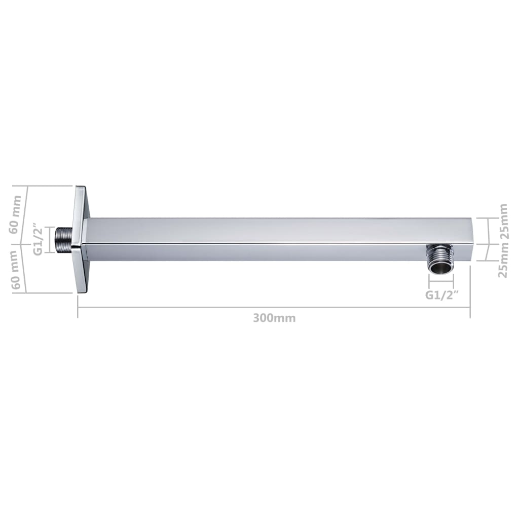 Duscharm Quadratisch Edelstahl 201 Silbern 30 cm