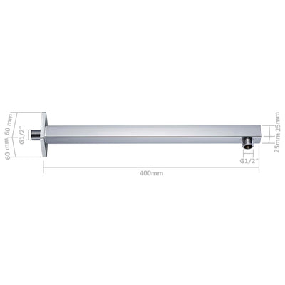 Duscharm Quadratisch Edelstahl 201 Silbern 40 cm