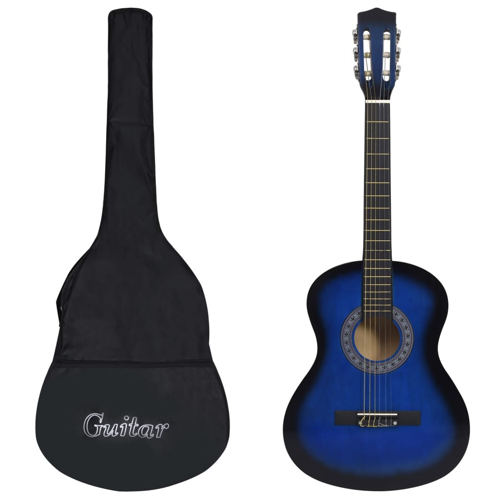 Klassikgitarre für Anfänger mit Tasche Blau 3/4 36"