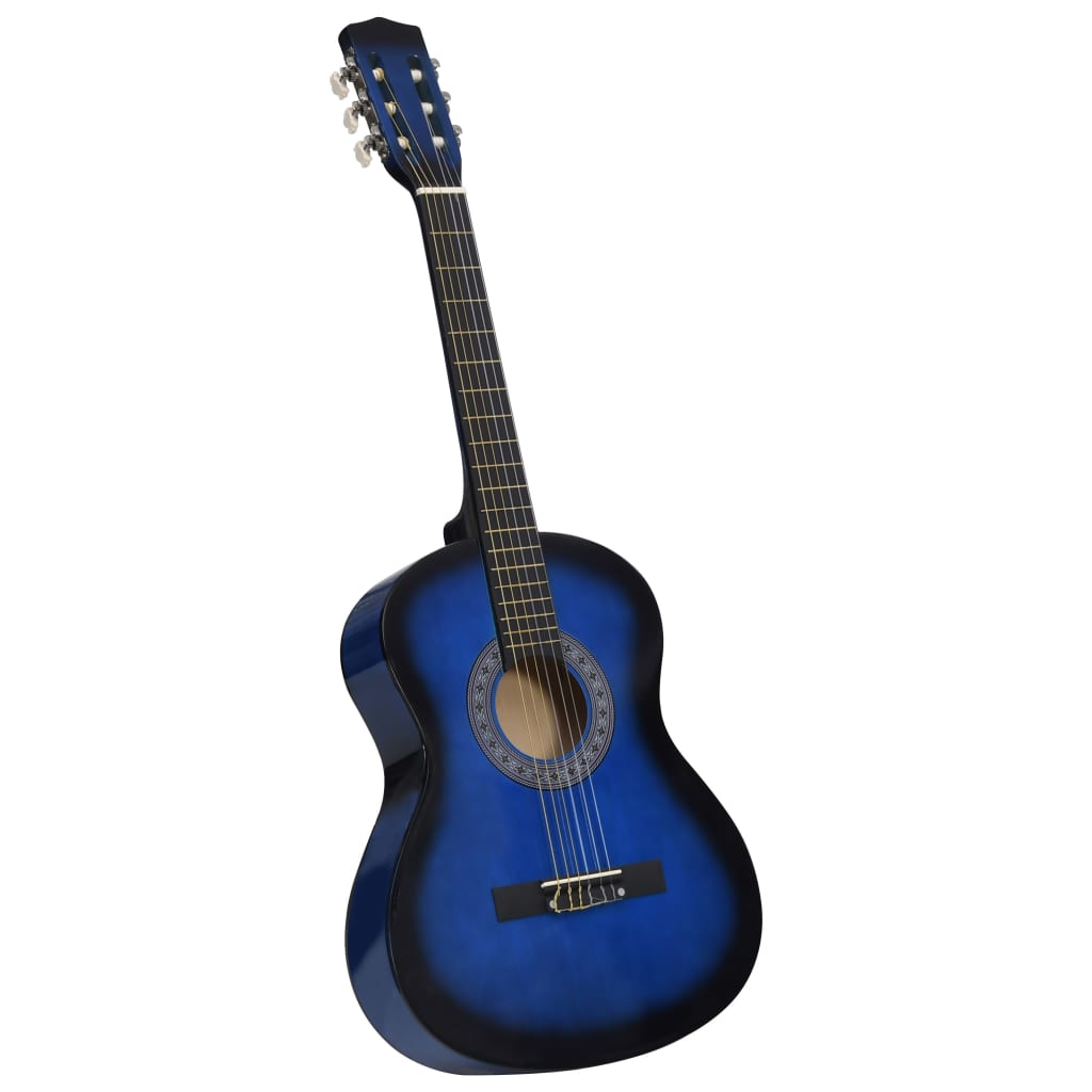 Klassikgitarre für Anfänger mit Tasche Blau 3/4 36"