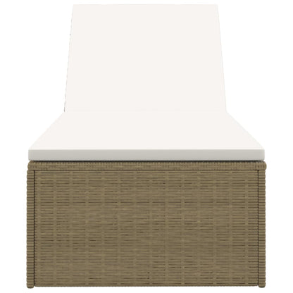 Sonnenliege Poly Rattan Braun und Cremeweiß