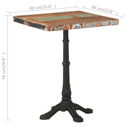 Bistrotisch 60x60x76 cm Altholz Massiv