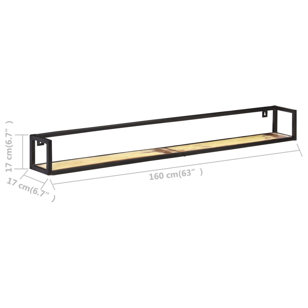 Wandregale 2 Stk. 160 cm Altholz Massiv