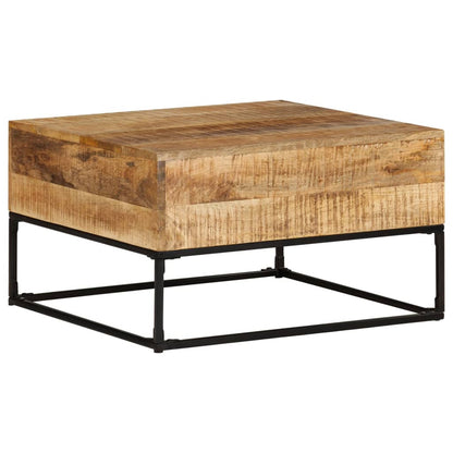 Couchtisch 68x68x41 cm Raues Mangoholz