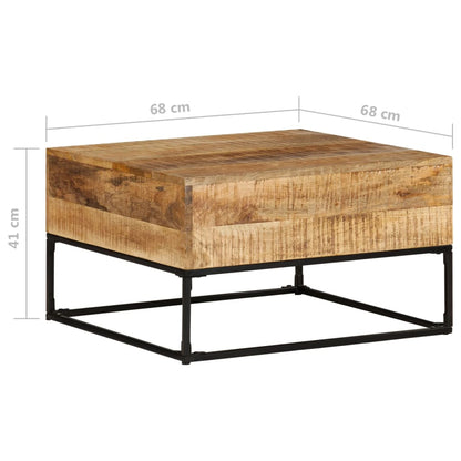 Couchtisch 68x68x41 cm Raues Mangoholz