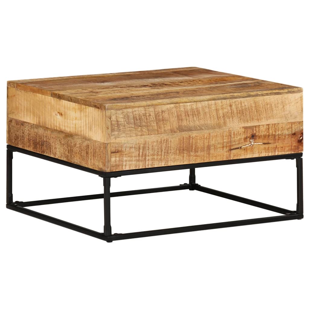 Couchtisch 68x68x41 cm Raues Mangoholz