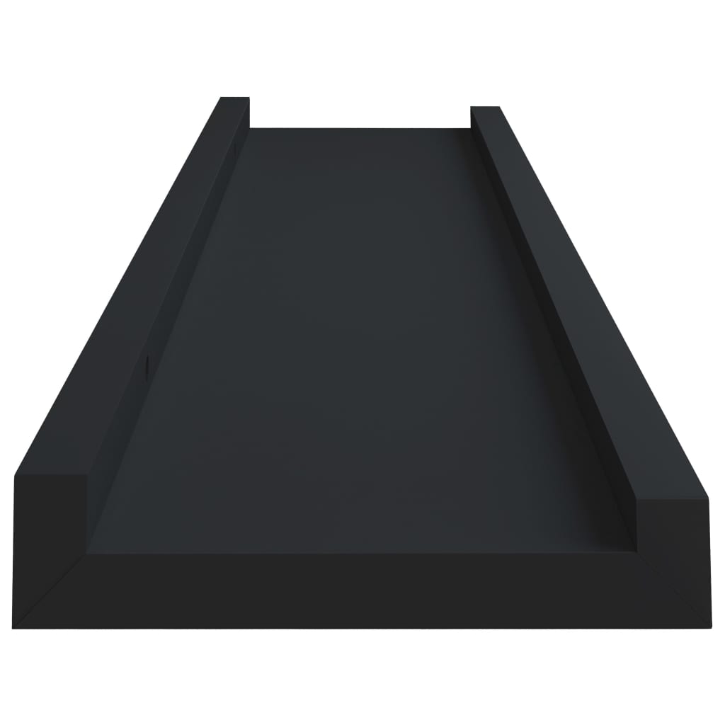 Bilderleisten 2 Stk. Schwarz 40x9x3 cm MDF