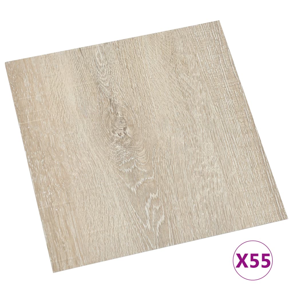 vidaXL PVC-Fliesen Selbstklebend 55 Stk. 5,11 m² Beige