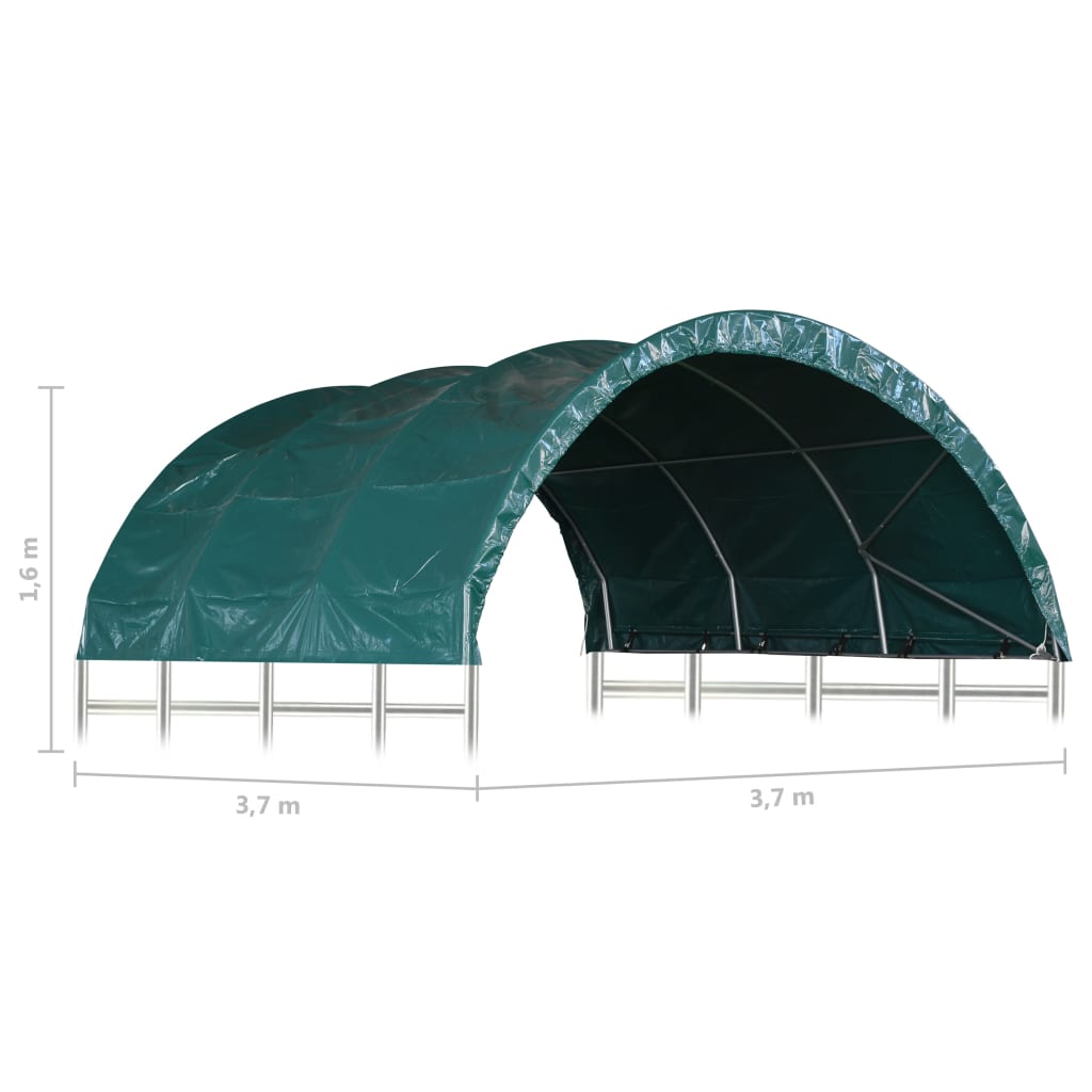 Weidezelt PVC 3,7x3,7 m Grün