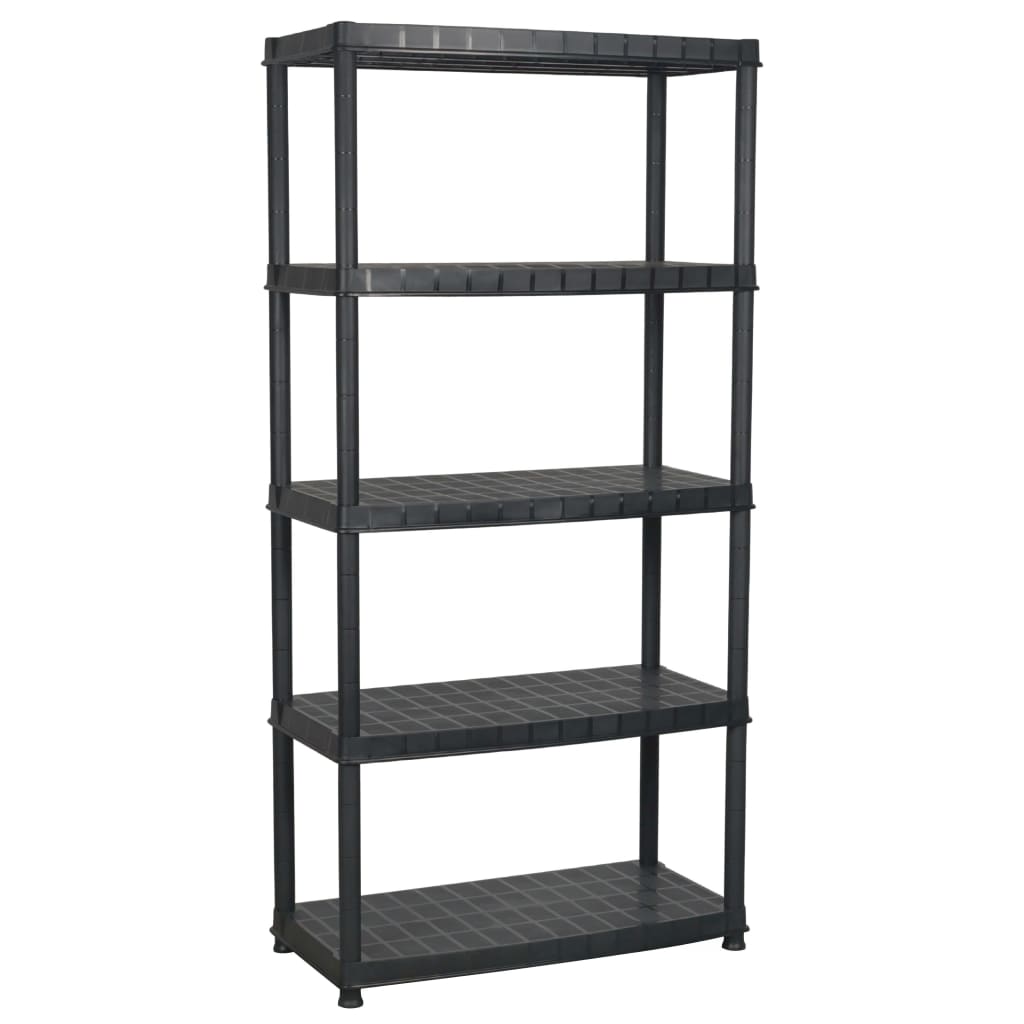 Lagerregal 5-Tier Schwarz 91,5x45,7x185 cm Kunststoff