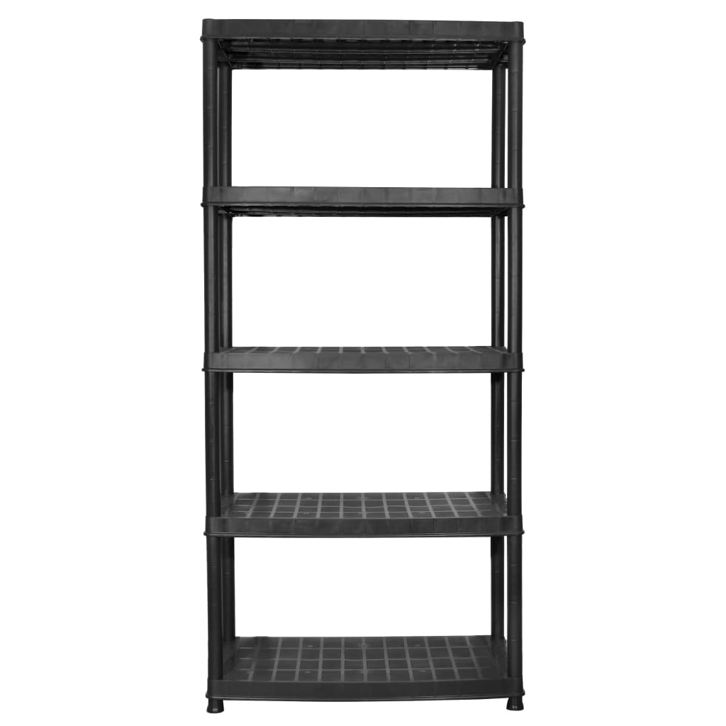 Lagerregal 5-Tier Schwarz 91,5x45,7x185 cm Kunststoff