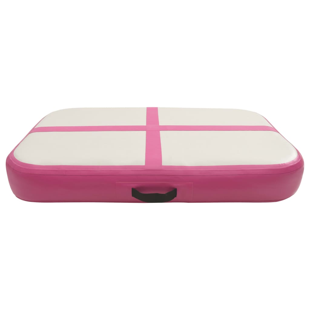 Aufblasbare Gymnastikmatte mit Pumpe 60x100x10 cm PVC Rosa