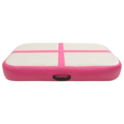 Aufblasbare Gymnastikmatte mit Pumpe 60x100x15 cm PVC Rosa