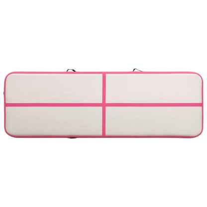 Aufblasbare Gymnastikmatte mit Pumpe 300x100x15 cm PVC Rosa