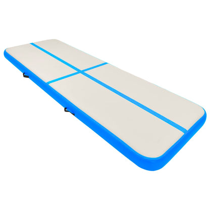 Aufblasbare Gymnastikmatte mit Pumpe 300x100x15 cm PVC Blau